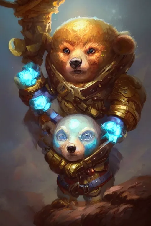 Prompt: cute anthropomorphic human colorfull brain, tiny, small, miniature bear, baby animal, short, pale blue armor, cute and adorable, pretty, beautiful, DnD character art portrait, matte fantasy painting, DeviantArt Artstation, by Jason Felix by Steve Argyle by Tyler Jacobson by Peter Mohrbacher, cinematic lighting