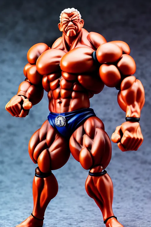 Prompt: still high quality figurine of bodybuilder president lula, tsurime eyes, tareme eyes, personification, dynamic pose, detailed product photo, featured on amiami, tone mapped, beautiful composition, 8 5 mm, f. 1 4