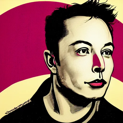 Image similar to Sideview Portrait of elon musk Shepard Fairey