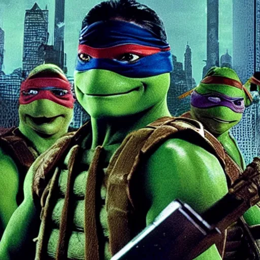 Image similar to tmnt in the matrix, film still