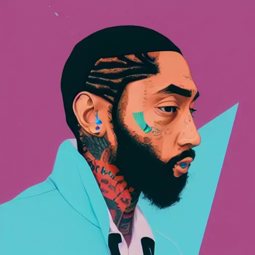 Image similar to Nipsey Hussle profile picture by Sachin Teng, asymmetrical, Organic Painting , Matte Painting, geometric shapes, hard edges, graffiti, street art:2 by Sachin Teng:4