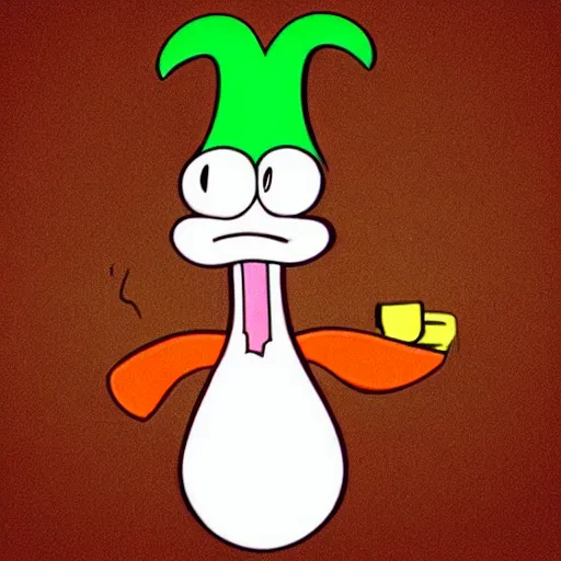Prompt: handsome squidward, cow and chicken style