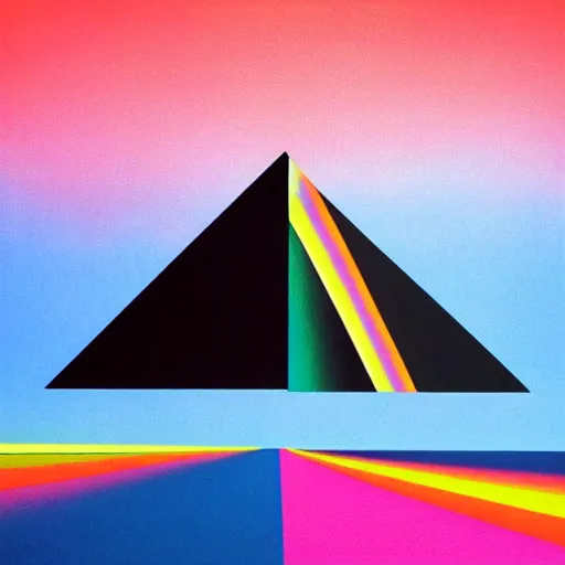 Prompt: A pink floyd album with a blue background