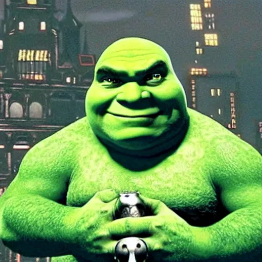 Shrek as Neo from The Matrix, early screen test