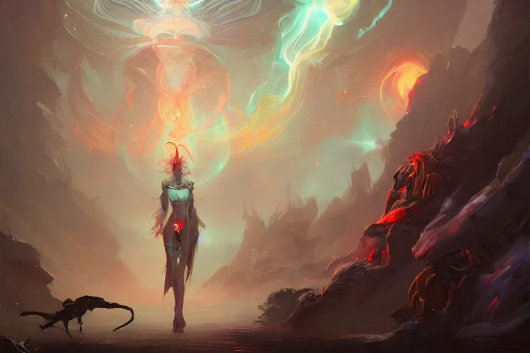 Image similar to a beautiful supernatural cybernetic emanation, splash art by pete mohrbacher and artgerm and wlop, digital art, highly detailed, intricate, fantasy, mystical, sharp focus, Trending on Artstation HQ, deviantart, unreal engine 5, 4K UHD image