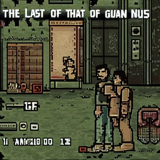 Prompt: the last of us, game boy screenshot