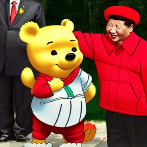 Image similar to President Xi Jinping drawn like Winnie the Pooh by Walt Kelly