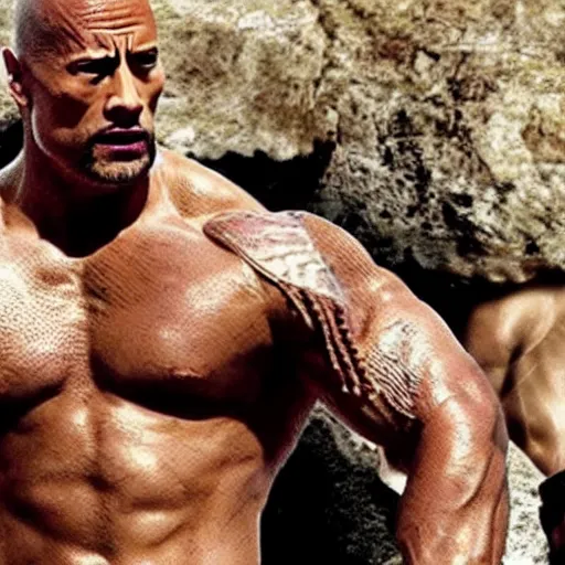 Image similar to Dwayne Johnson in Spartacus 4K quality super realistic