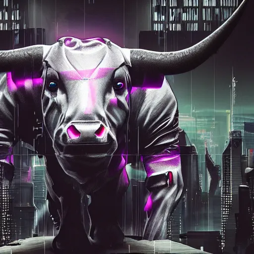 Image similar to cyberpunk bull