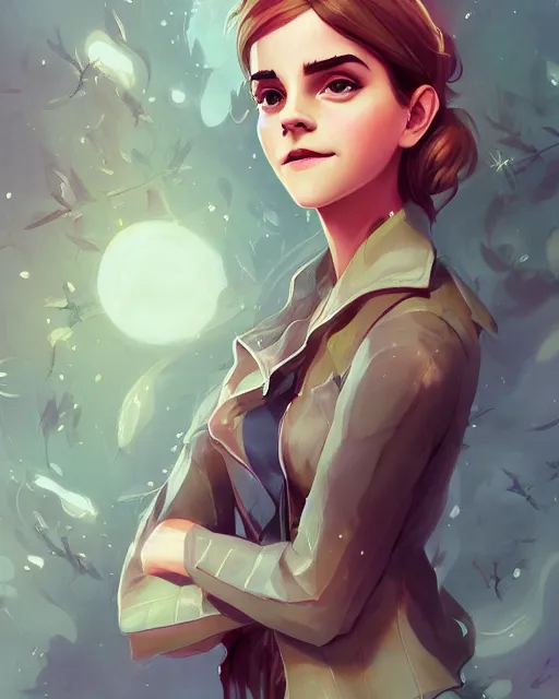 Image similar to beautiful full body Emma Watson smiling, art by lois van baarle and loish and ross tran and rossdraws and sam yang and samdoesarts and artgerm, digital art, highly detailed, intricate, sharp focus, Trending on Artstation HQ, deviantart, unreal engine 5, 4K UHD image