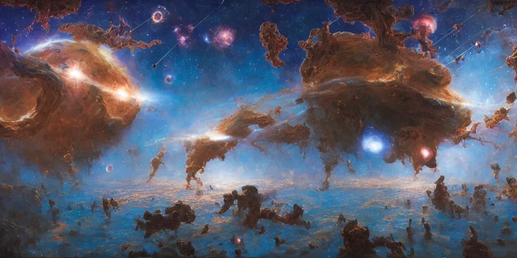 Image similar to supernova, giant space station, elephantine, painted by steve mccurry, ruan jia, raymond swanland, lawrence alma tadema, zdzislaw beksinski, norman rockwell, jack kirby, tom lovell, alex malveda, greg staples