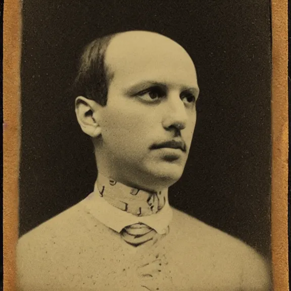 Image similar to ai self portrait, daguerrotype