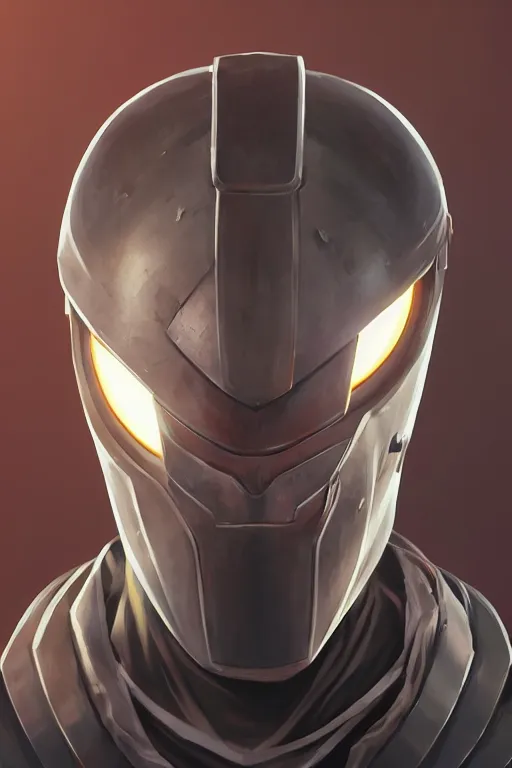 Image similar to epic mask helmet robot ninja portrait stylized as fornite style game design fanart by concept artist gervasio canda, behance hd by jesper ejsing, by rhads, makoto shinkai and lois van baarle, ilya kuvshinov, rossdraws global illumination radiating a glowing aura global illumination ray tracing hdr render in unreal engine 5