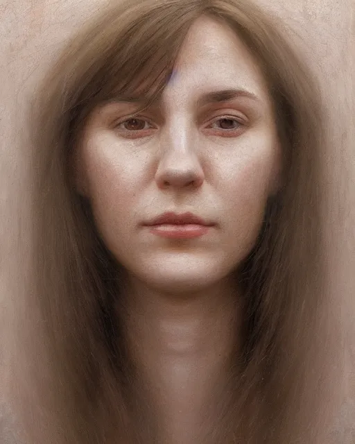 Image similar to cinematic portrait of young and severe woman with a crooked nose, intricate, elegant, by alyssa monks, highly detailed, symmetrical face, fine details, masterpiece, trending on artstation