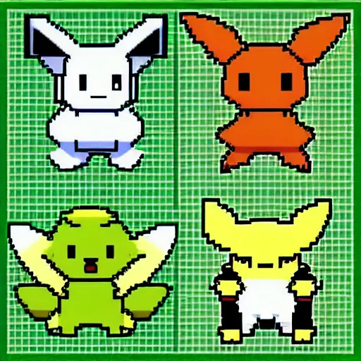 Generation 1 Starters / Pokemon Pixel Art Portraits 