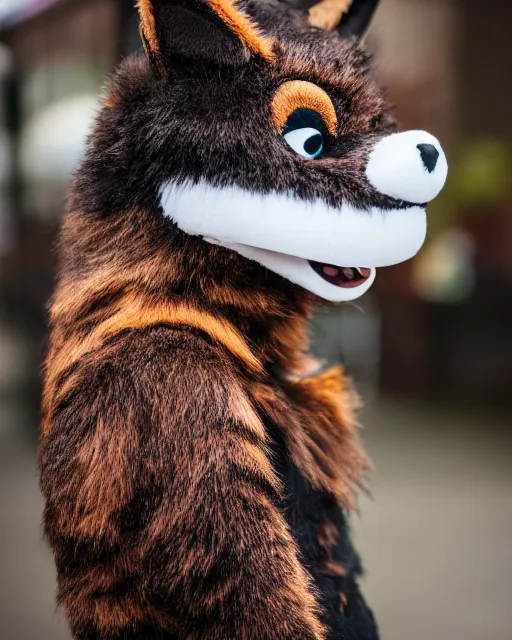 Image similar to photo of a fursuit, 8 k, 8 5 mm f 1. 8, fursuit, beetlecat