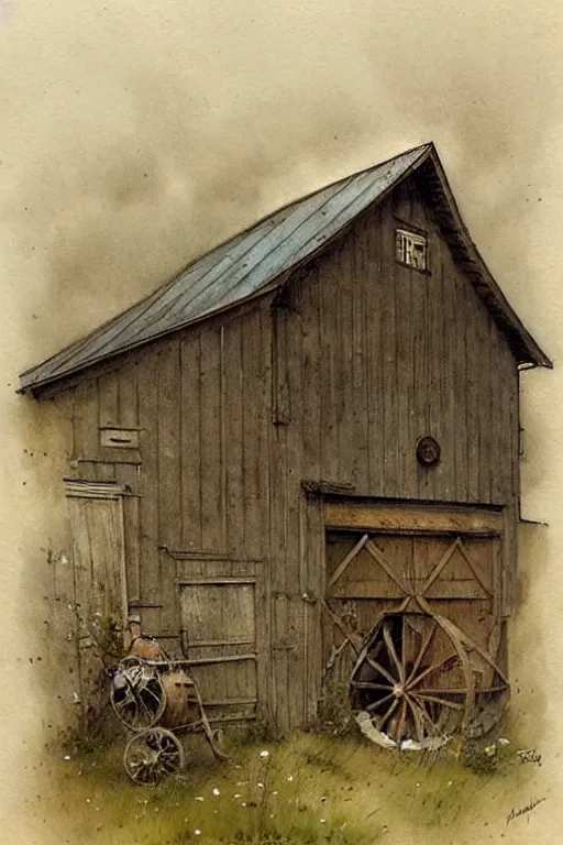 Image similar to ( ( ( ( ( 1 9 5 0 barn workshop. muted colors. ) ) ) ) ) by jean - baptiste monge!!!!!!!!!!!!!!!!!!!!!!!!!!!!!!