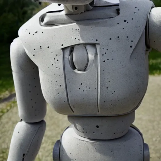 Image similar to humanoid robot concrete art, very detailed