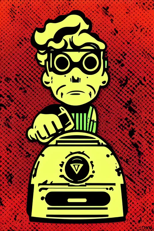 Image similar to fallout 7 6 retro futurist illustration art by butcher billy, sticker, colorful, illustration, highly detailed, simple, smooth and clean vector curves, no jagged lines, vector art, smooth andy warhol style