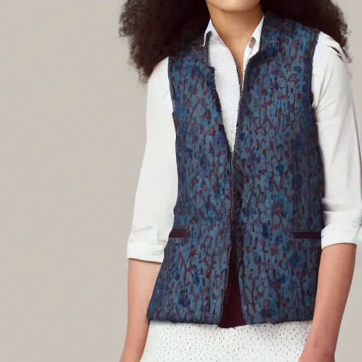 Prompt: A vest with a pattern with the word Celia