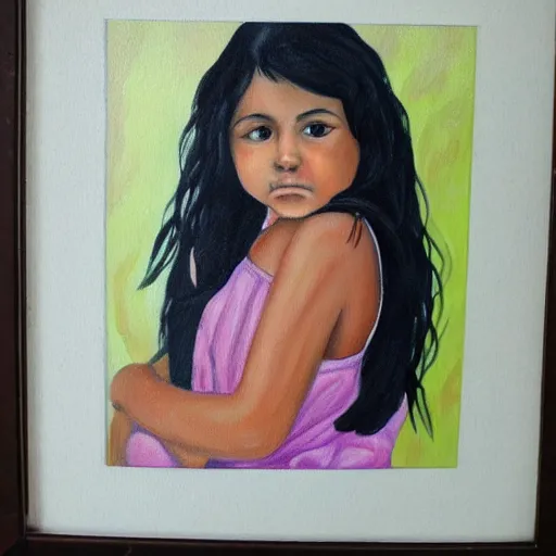 Prompt: painting of a cute roman - mexican girl