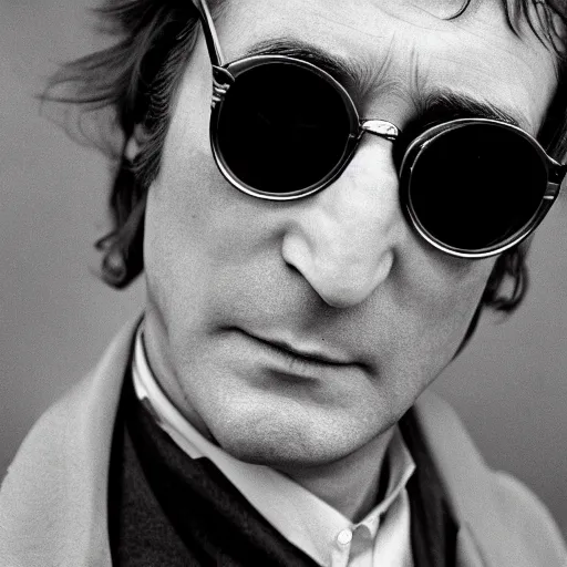 Prompt: john lennon singer 1 9 8 0, ( sony a 7 r iv, symmetric balance, polarizing filter, photolab, lightroom, 4 k, dolby vision, photography award ), vogue, perfect face