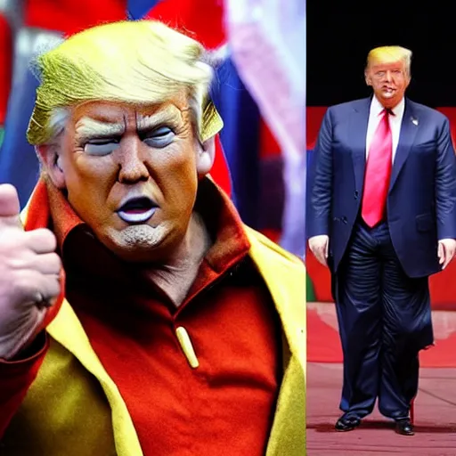 Prompt: donald trump is in cosplay of sun wukong