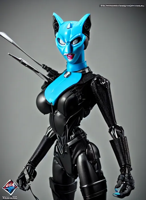 Image similar to Transformers Autobot Catwoman action figure from Transformers: Robots in Disguise (2015), symmetrical details, by Hasbro, Takaratomy, tfwiki.net photography, product photography, official media