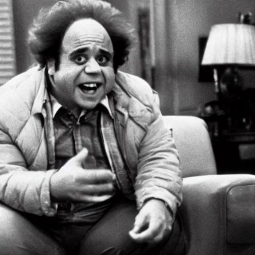 Image similar to A still of Danny Devito in Back to the Future (1985)