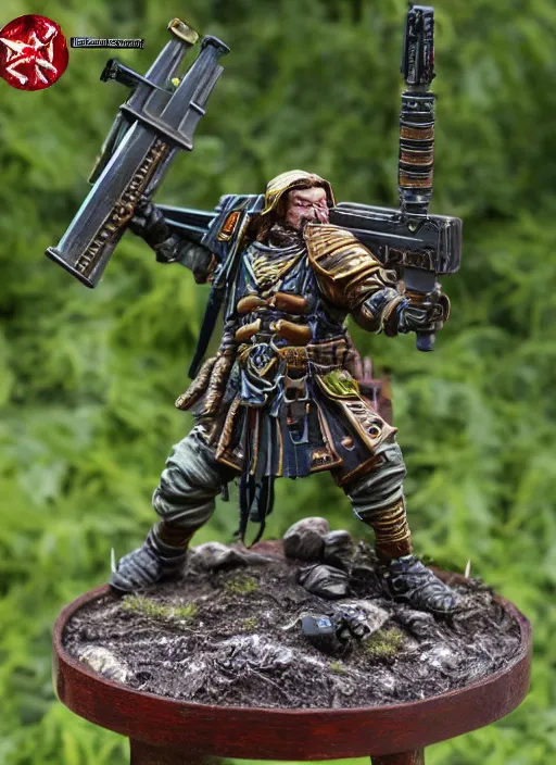 Prompt: 8 0 mm resin detailed miniature of a warhammer 4 0 k viking sniper, product introduction photos, 4 k, full body,