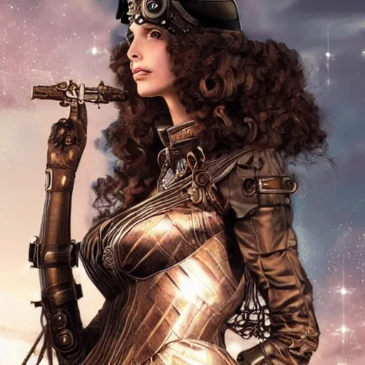 Image similar to extremely detailed steampunk gal gadot, lilia alvarado