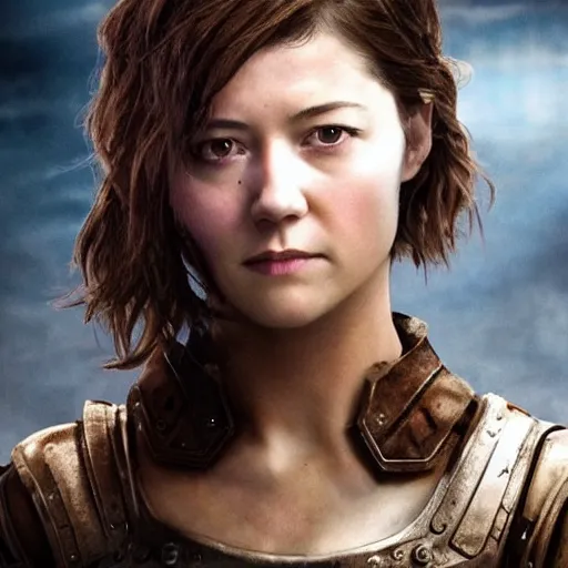 Prompt: mary elizabeth winstead as a warrior in a dystopian future