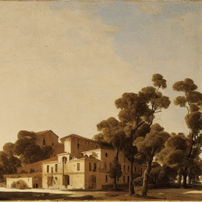Image similar to a building in a serene landscape, by giovanni battista tiepolo