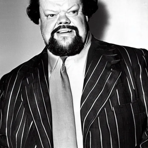 Image similar to muscular orson welles in 1 9 8 3