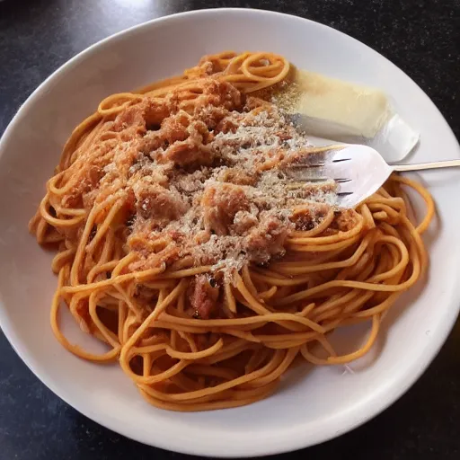 Image similar to reddit mod eating spaghetti o's
