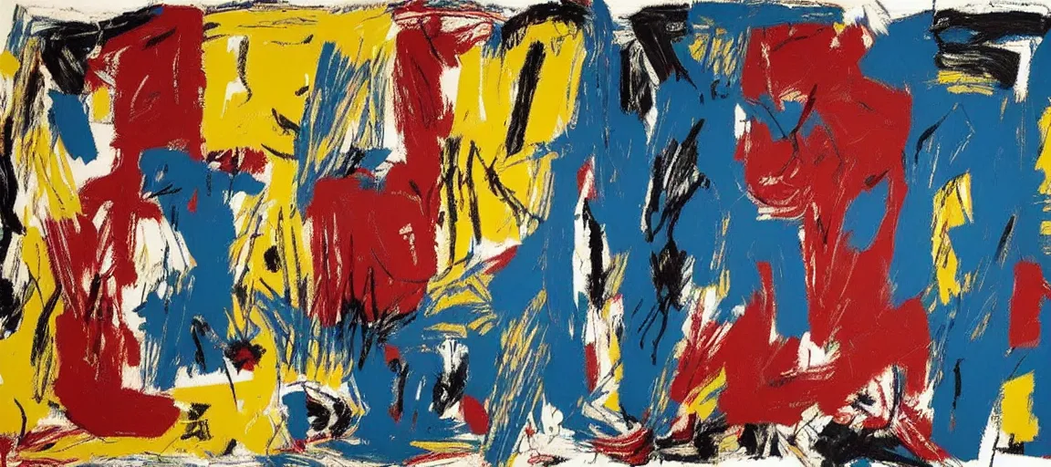 Image similar to a mountain range landscape by jean - michel basquiat, texture. pollock, warhol, basquiat