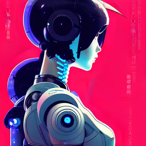 Image similar to side portrait scifi cyborg girl with robotic parts and spacesuit | | head only in center of image, audrey plaza, fine detail!! anime!! realistic shaded lighting!! poster by ilya kuvshinov katsuhiro otomo ghost - in - the - shell, magali villeneuve, artgerm, jeremy lipkin and michael garmash and rob rey