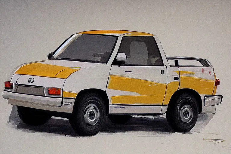 Image similar to 2 0 0 1 space odyssy concept painting of a honda e kei truck