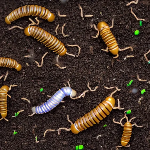 Image similar to child happily throwing millipedes at each other, photography, highly detailed, high quality, 8 k, soft lighting,