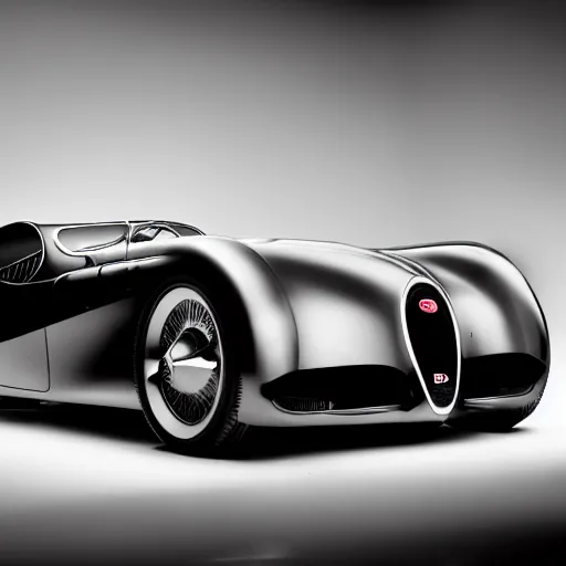 Image similar to a 2 0 2 5 bugatti type 5 7 sc atlantic concept, studio lighting