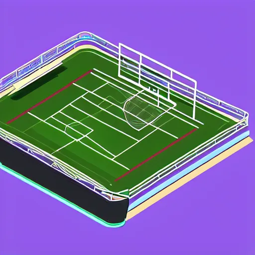 Image similar to soccer lootbox in the style of peter tarka, 3 d, isometric, game, octane, game, artstation