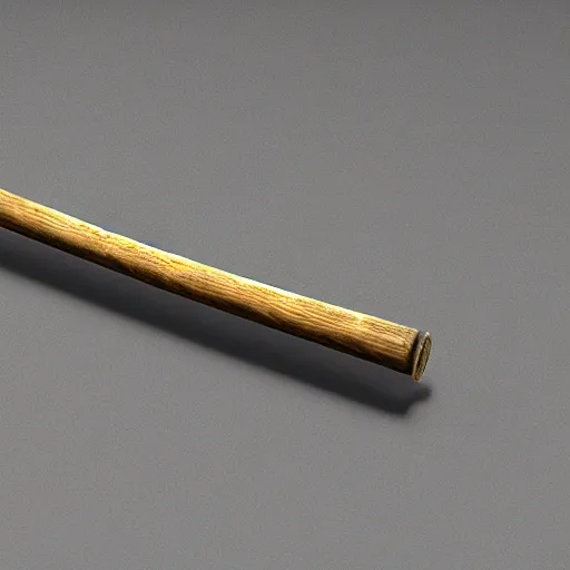 Image similar to short wooden cane with green slime on it, octane render