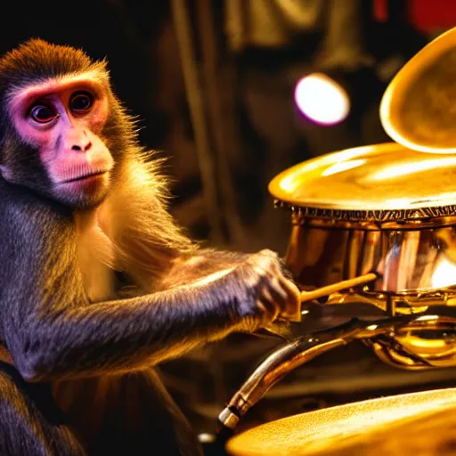 Prompt: monkey playing a handpan in a jazz club