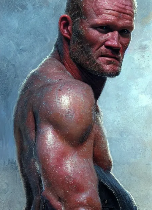 Image similar to portrait of michael rooker from slither ( 2 0 0 6 ), depth of field, soft focus, highly detailed, intricate, realistic, national geographic cover, soft glow, textured, artstation, concept art, sharp focus, illustration, art by artgerm and greg rutkowski and earl norem