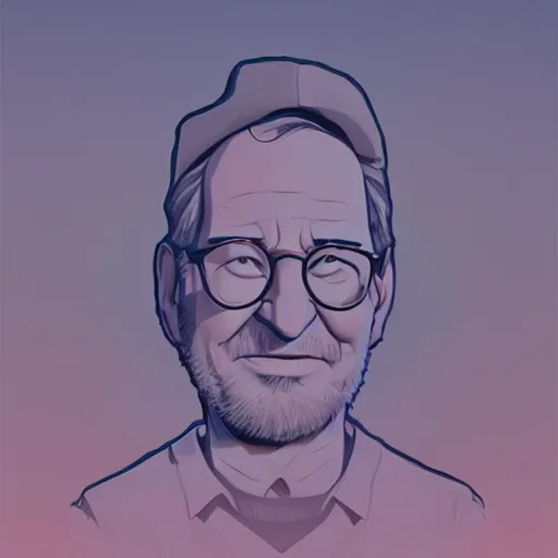 Image similar to face icon stylized minimalist steven spielberg, loftis, cory behance hd by jesper ejsing, by rhads, makoto shinkai and lois van baarle, ilya kuvshinov, rossdraws global illumination