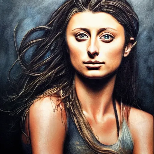 Prompt: pencil art, detailed portrait of aly michalka, intricate, hyper detailed, realistic, oil painting, by yoshitaka amano, cinematic lighting