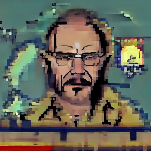 Prompt: walter white 16bit retro videogame art