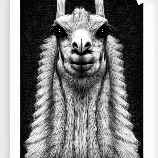 Prompt: llama by giger surrealist alien