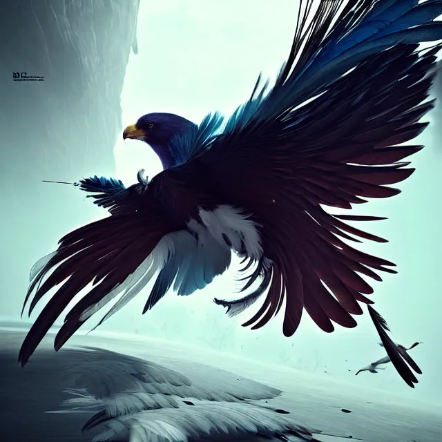 Prompt: epic professional digital art of ‘feathers hit the ground before the weight can leave the air’, best on artstation, cgsociety, wlop, Behance, pixiv, astonishing, impressive, outstanding, epic, cinematic, stunning, gorgeous, much detail, much wow, masterpiece.