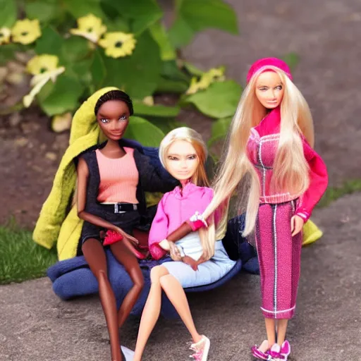 Prompt: homeless barbie playset